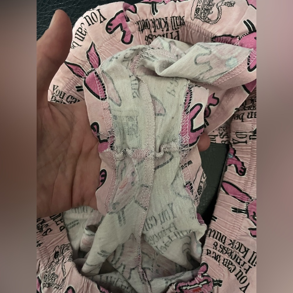 Rare It’s Happy Bunny You Can Be A Princess Pajamas Shorts Size Small Pink - Picture 7 of 9